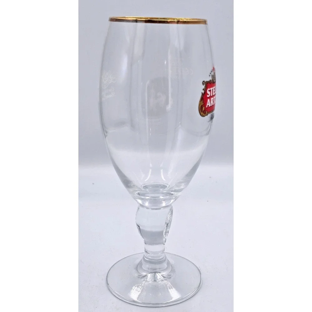 Stella Artois Ritzenhoff 40cl Beer Glass‎ Chalice Gold Rim Belgium Logo 8CT